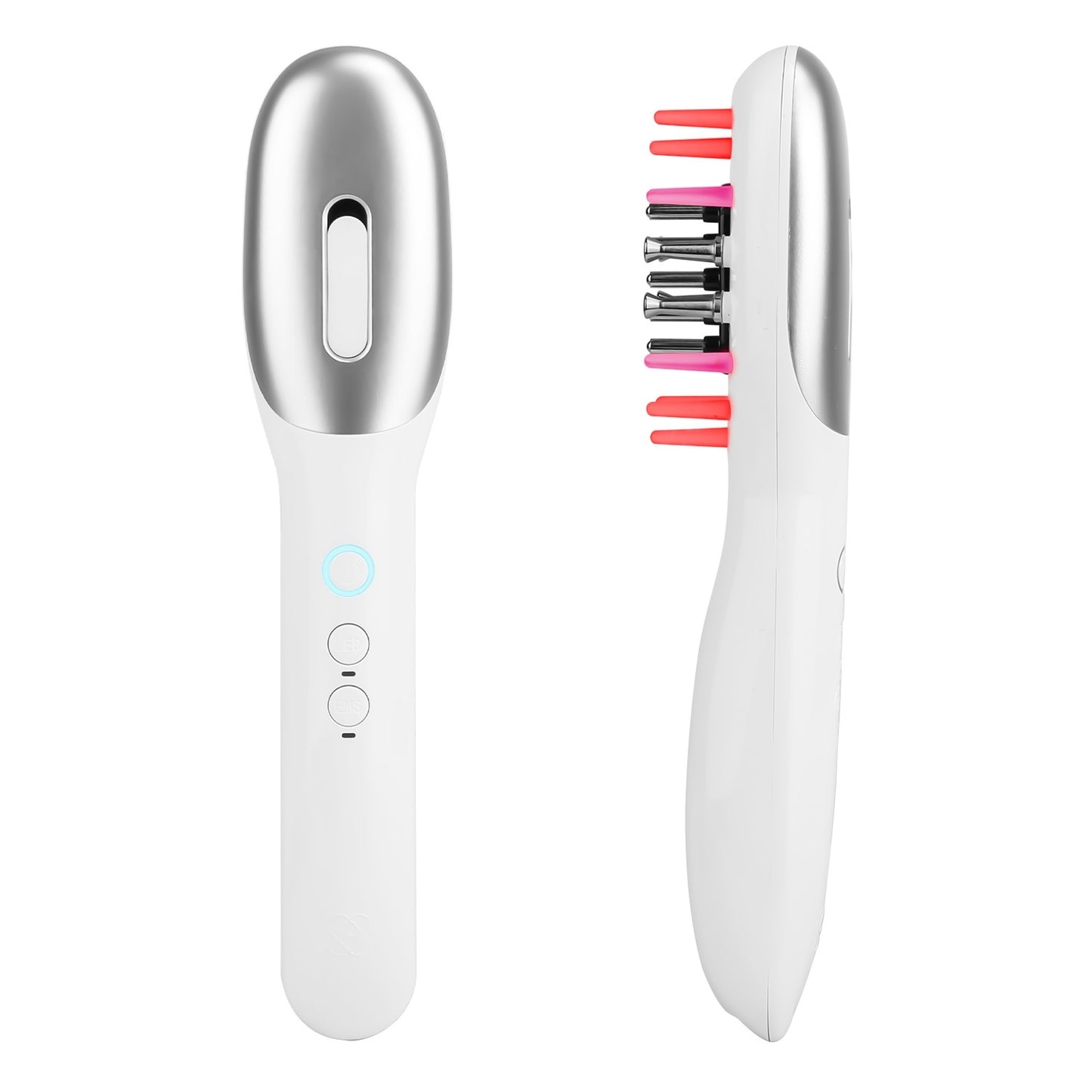 1Pc Electric Scalp Massage Comb Microcurrent Hair Brush Handheld Head Scratcher Massager Hair Oil Applicator With Vibration Micro-Current Mode Red & Blue Light Therapy Oil Applicator